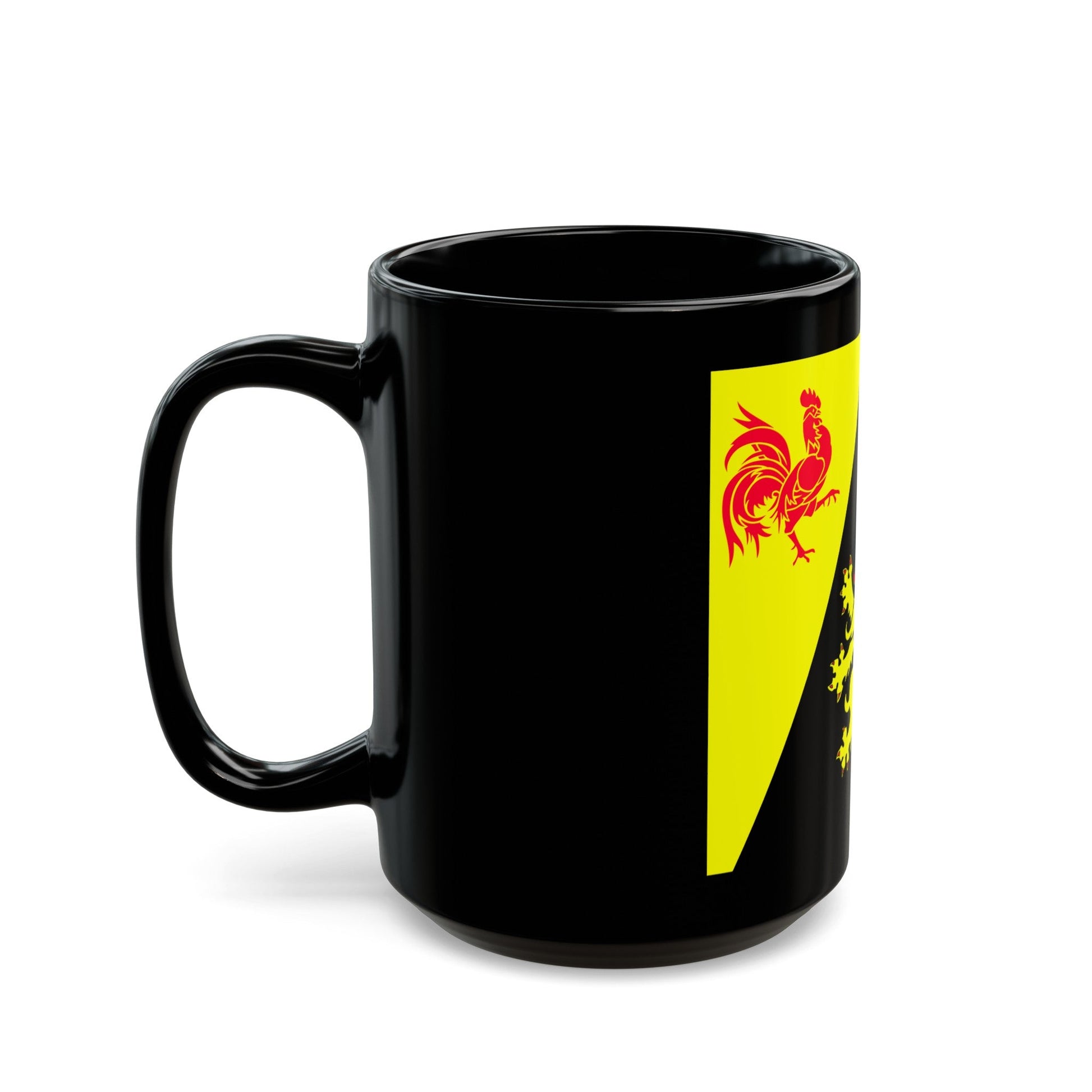 Flag of Walloon Brabant Belgium - Black Coffee Mug-The Sticker Space