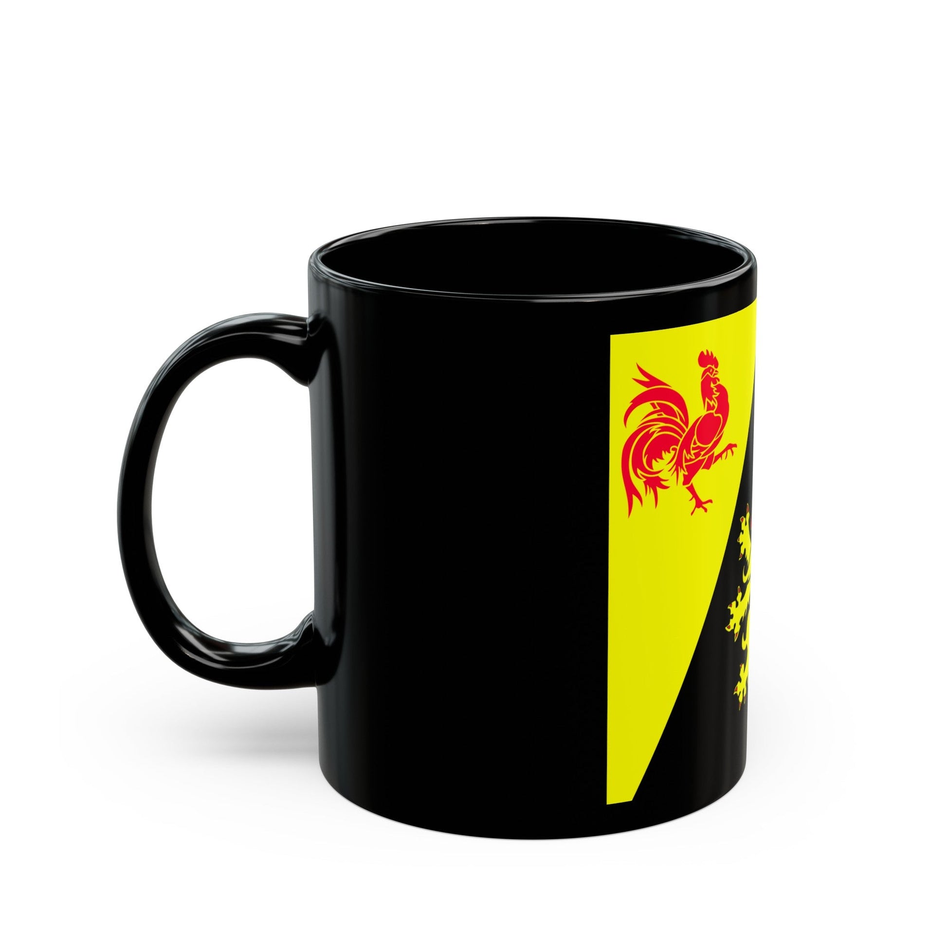 Flag of Walloon Brabant Belgium - Black Coffee Mug-The Sticker Space