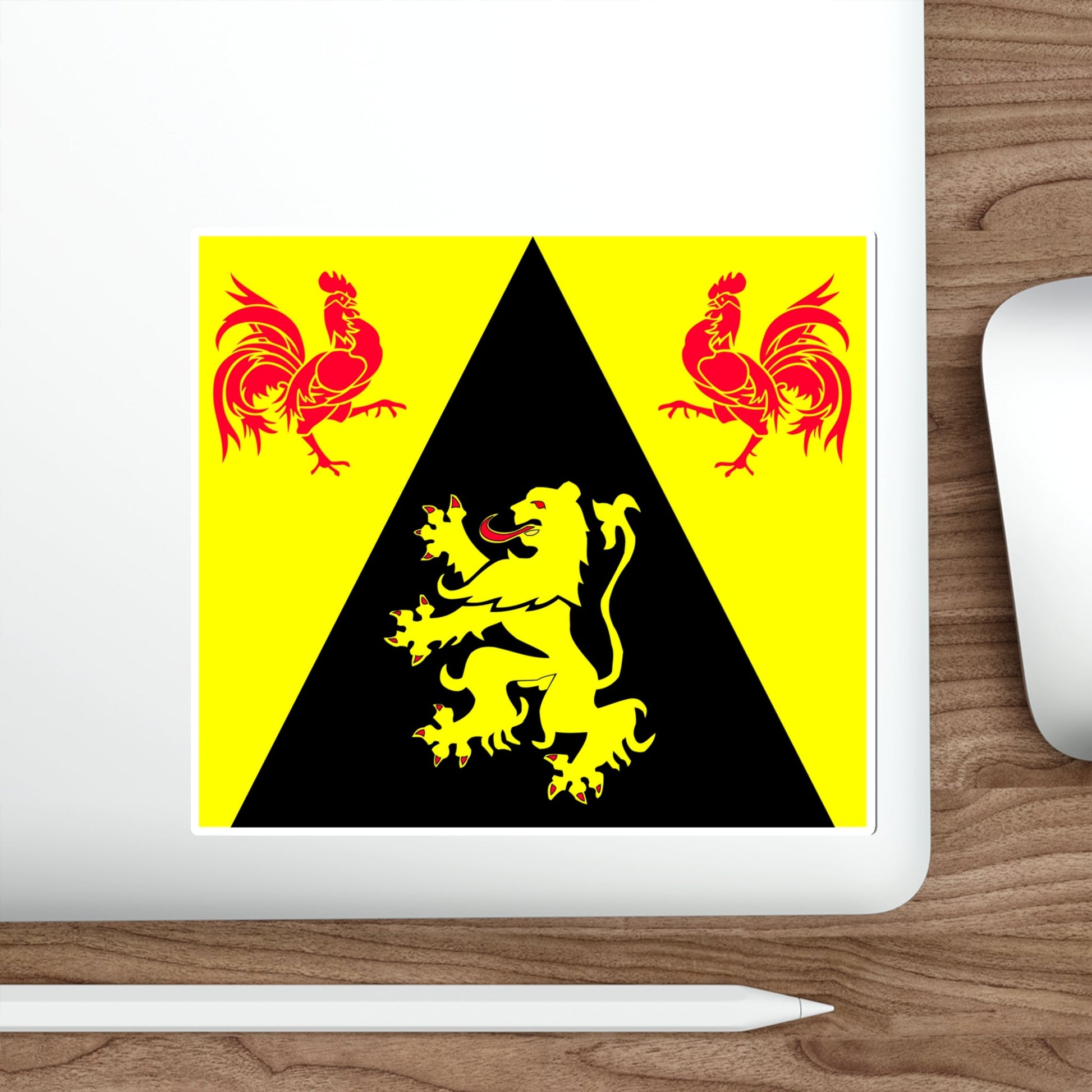 Flag of Walloon Brabant Belgium STICKER Vinyl Die-Cut Decal-The Sticker Space