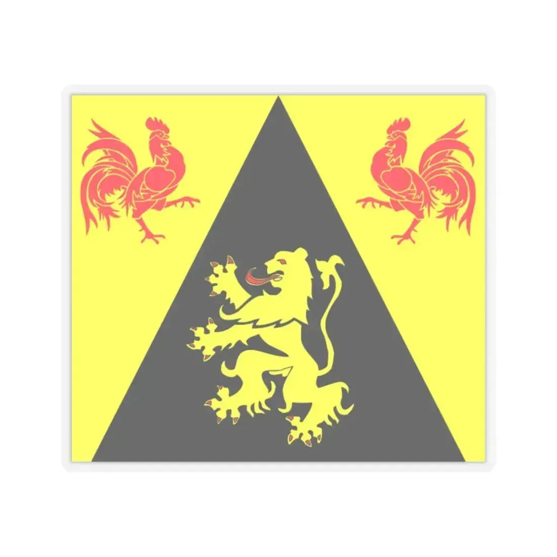 Flag of Walloon Brabant Belgium - STICKER Vinyl Kiss-Cut Decal 2 Inch Transparent - The Sticker Space
