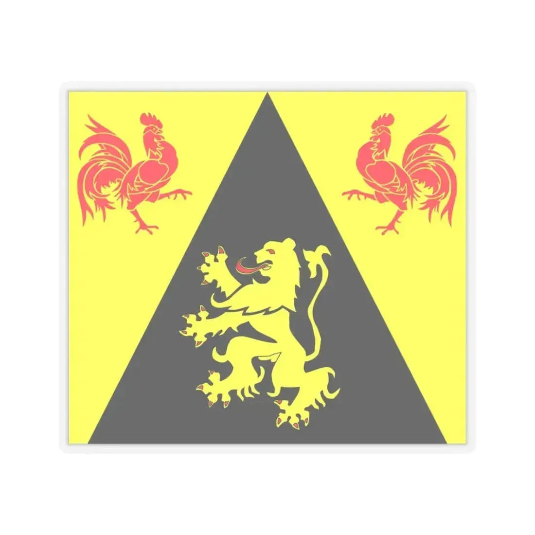Flag of Walloon Brabant Belgium - STICKER Vinyl Kiss-Cut Decal 3 Inch Transparent - The Sticker Space