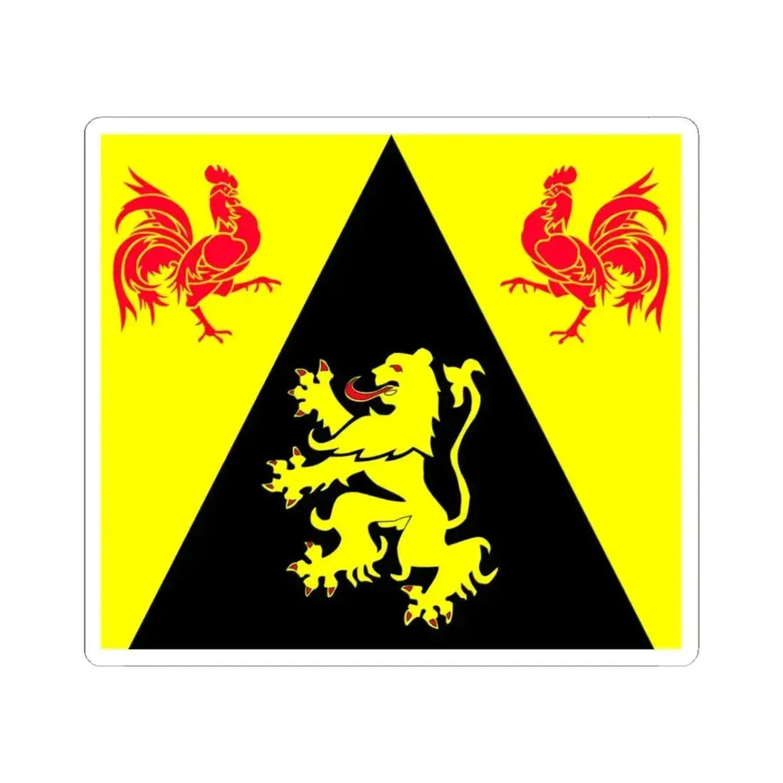 Flag of Walloon Brabant Belgium - STICKER Vinyl Kiss-Cut Decal 3 Inch White - The Sticker Space
