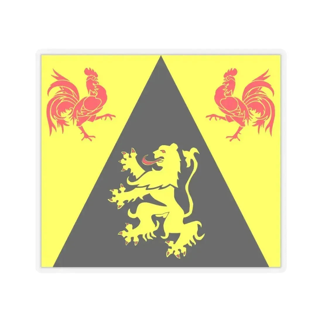 Flag of Walloon Brabant Belgium - STICKER Vinyl Kiss-Cut Decal 4 Inch Transparent - The Sticker Space