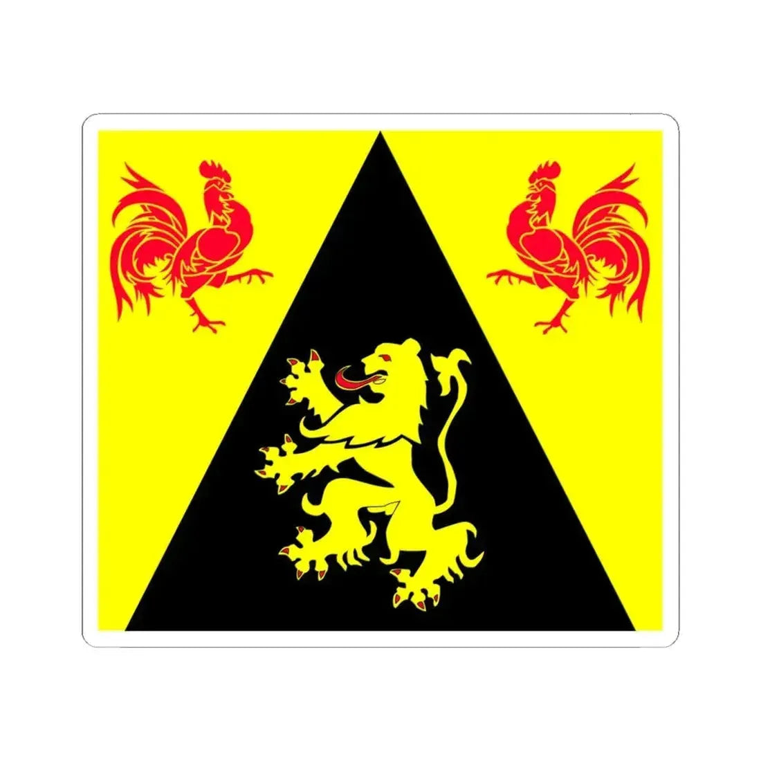 Flag of Walloon Brabant Belgium - STICKER Vinyl Kiss-Cut Decal 4 Inch White - The Sticker Space