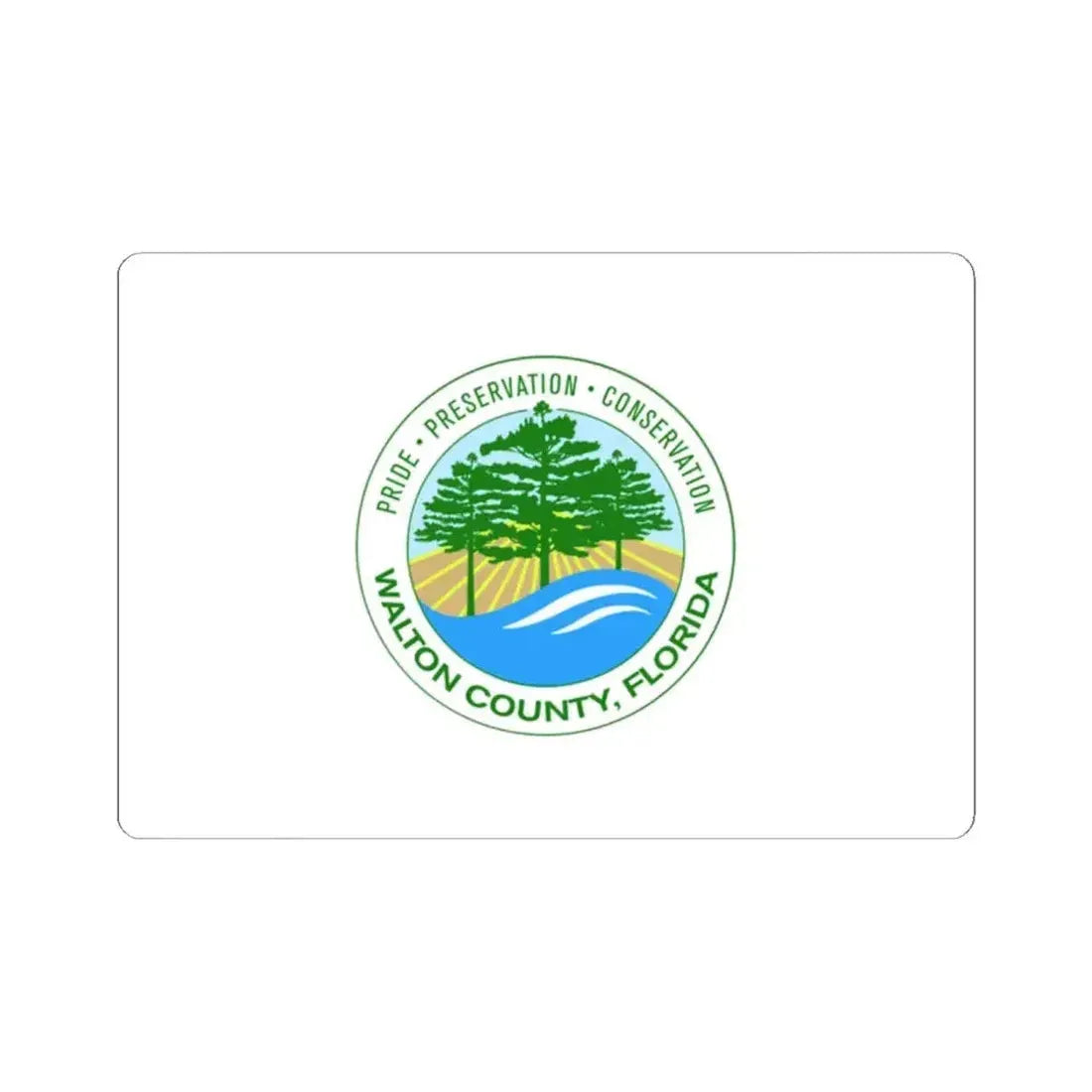 Flag of Walton County Florida (United States) STICKER Vinyl Kiss-Cut Decal 2 Inch White - The Sticker Space