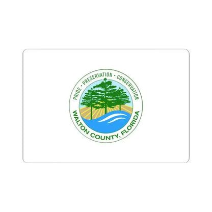 Flag of Walton County Florida (United States) STICKER Vinyl Kiss-Cut Decal 2 Inch White - The Sticker Space