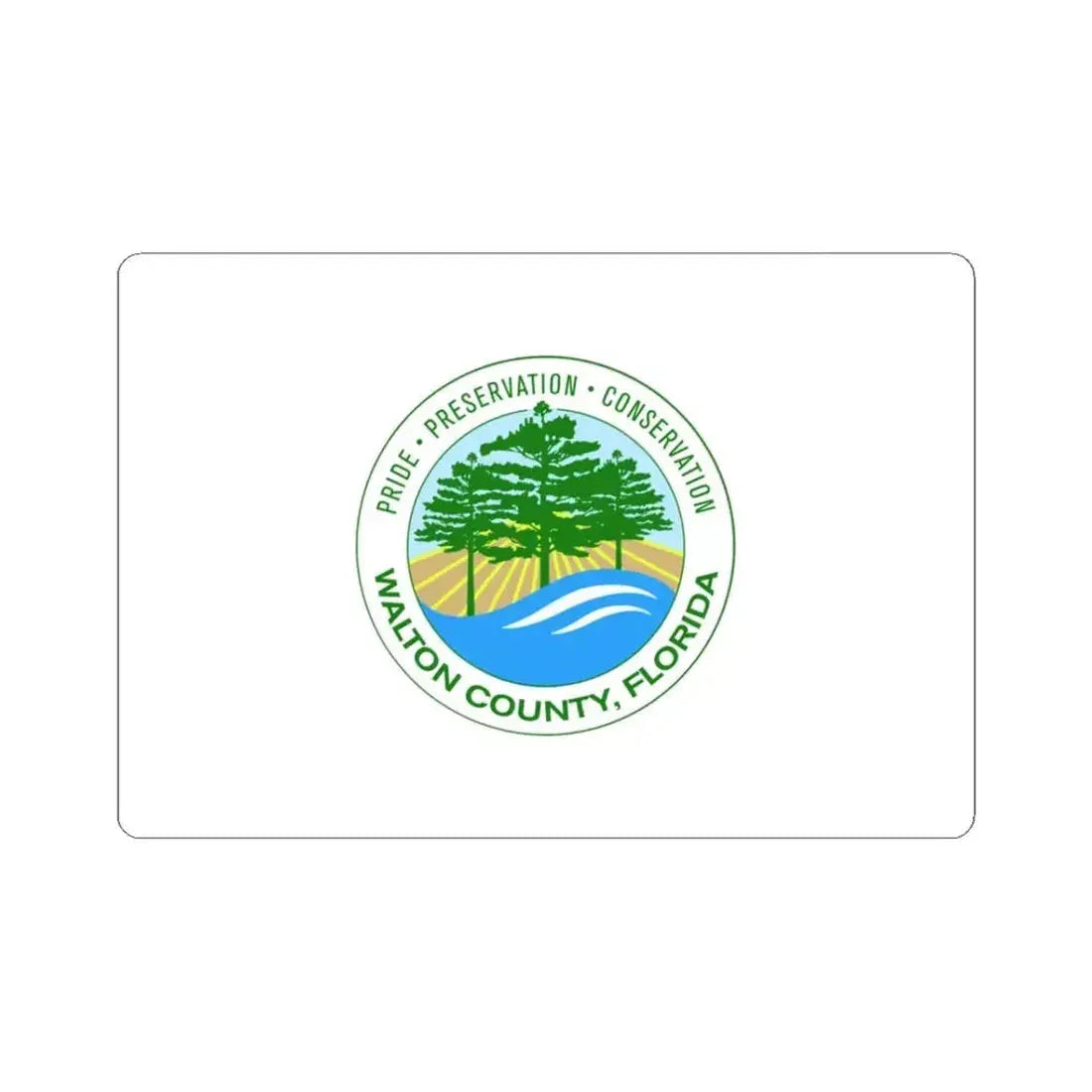Flag of Walton County Florida (United States) STICKER Vinyl Kiss-Cut Decal 3 Inch White - The Sticker Space