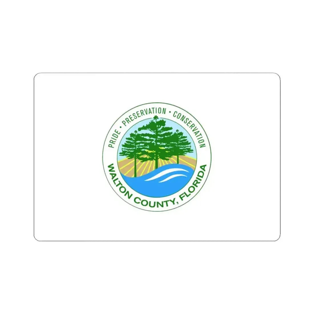 Flag of Walton County Florida (United States) STICKER Vinyl Kiss-Cut Decal 4 Inch White - The Sticker Space