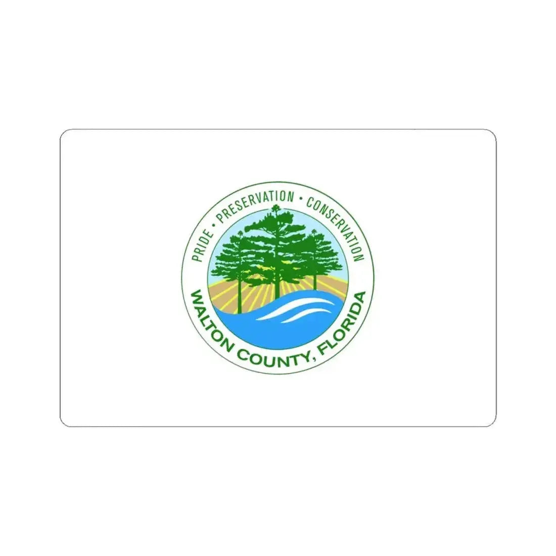 Flag of Walton County Florida (United States) STICKER Vinyl Kiss-Cut Decal 6 Inch White - The Sticker Space