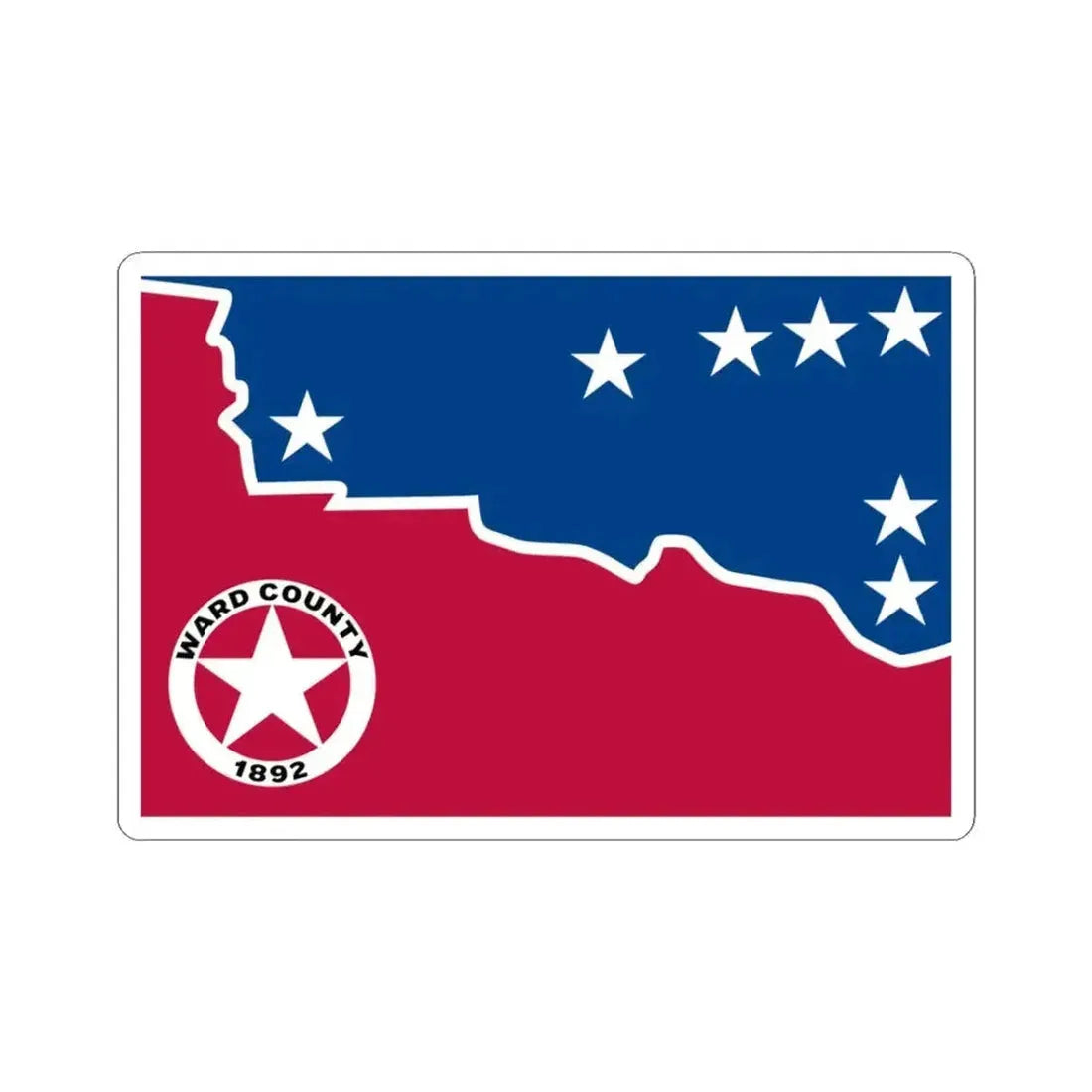 Flag of Ward County Texas (United States) STICKER Vinyl Kiss-Cut Decal 3 Inch White - The Sticker Space
