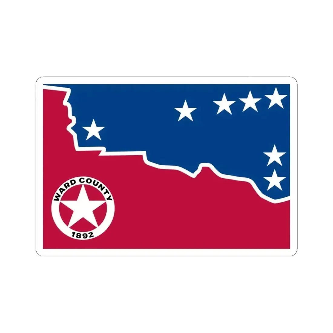 Flag of Ward County Texas (United States) STICKER Vinyl Kiss-Cut Decal 6 Inch White - The Sticker Space