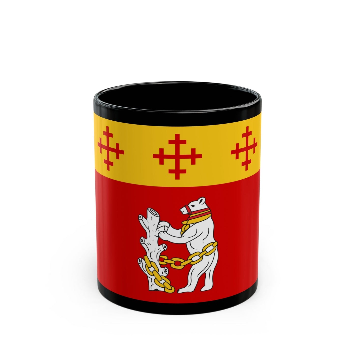 Flag of Warwickshire UK - Black Coffee Mug-11oz-The Sticker Space