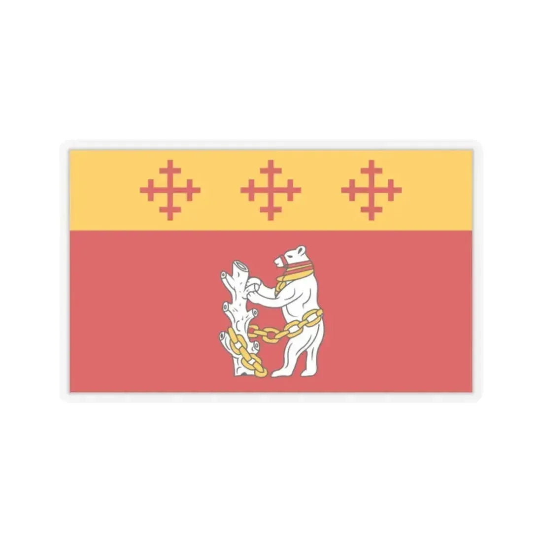 Flag of Warwickshire UK - STICKER Vinyl Kiss-Cut Decal 2 Inch Transparent - The Sticker Space