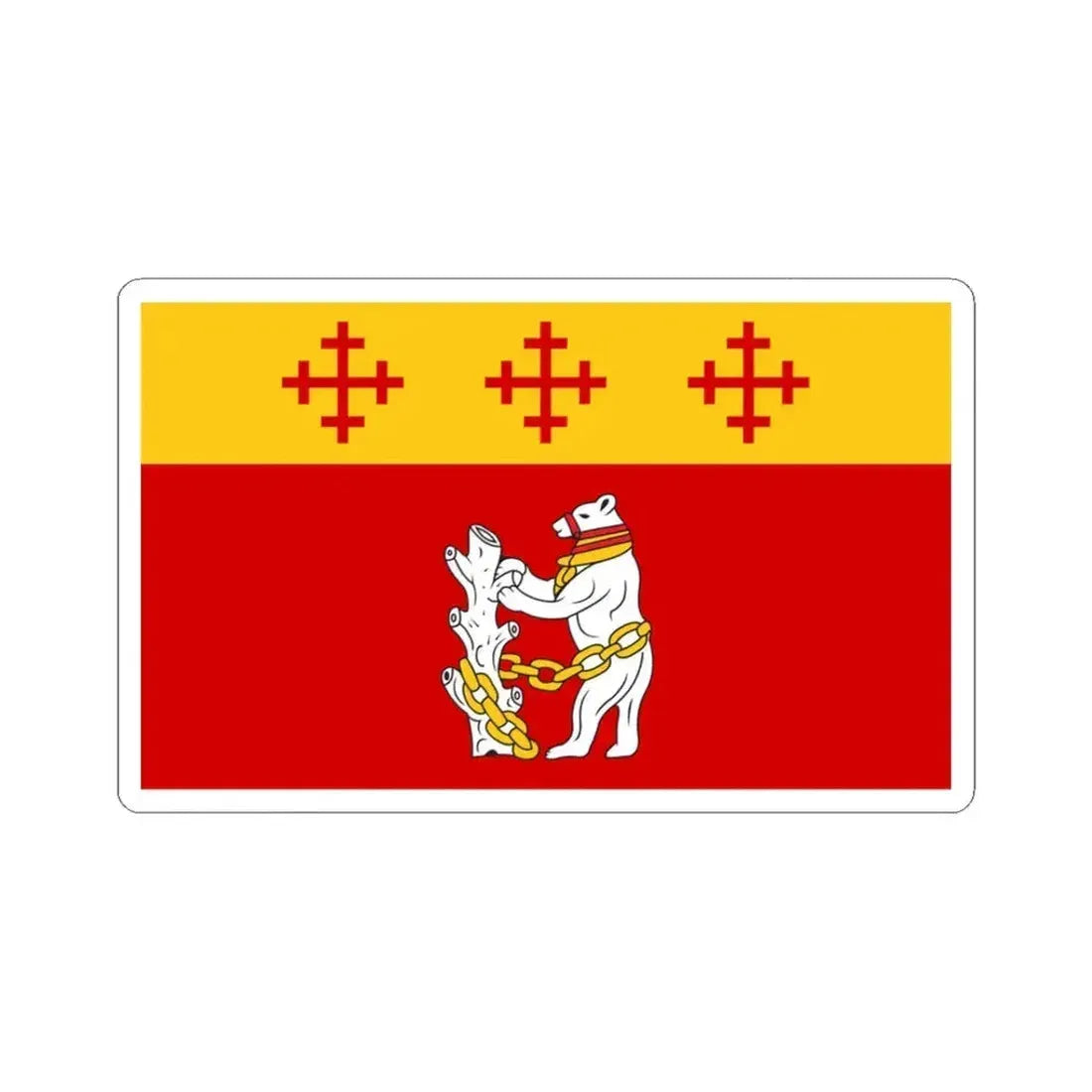 Flag of Warwickshire UK - STICKER Vinyl Kiss-Cut Decal 3 Inch White - The Sticker Space