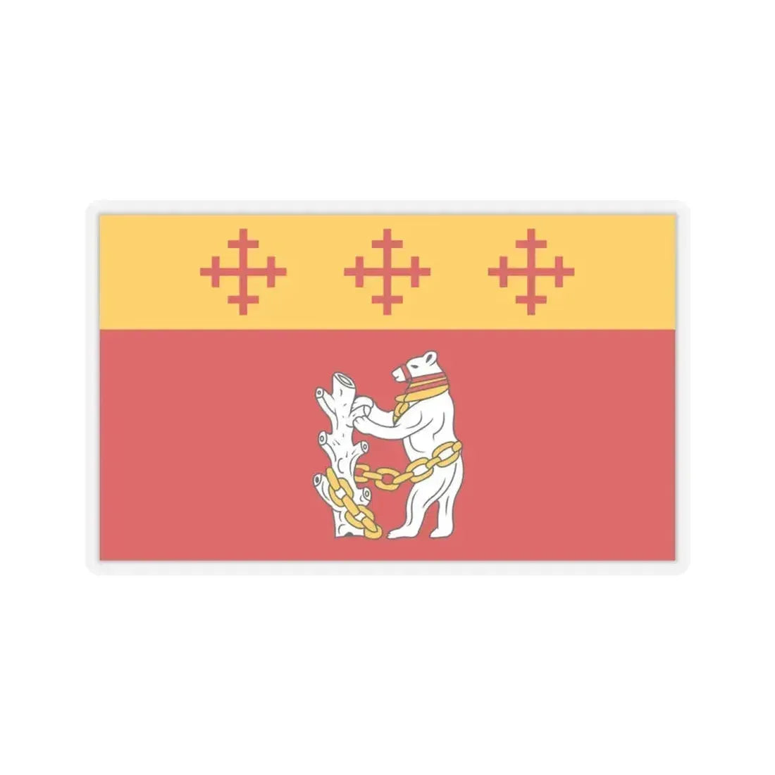 Flag of Warwickshire UK - STICKER Vinyl Kiss-Cut Decal 4 Inch Transparent - The Sticker Space