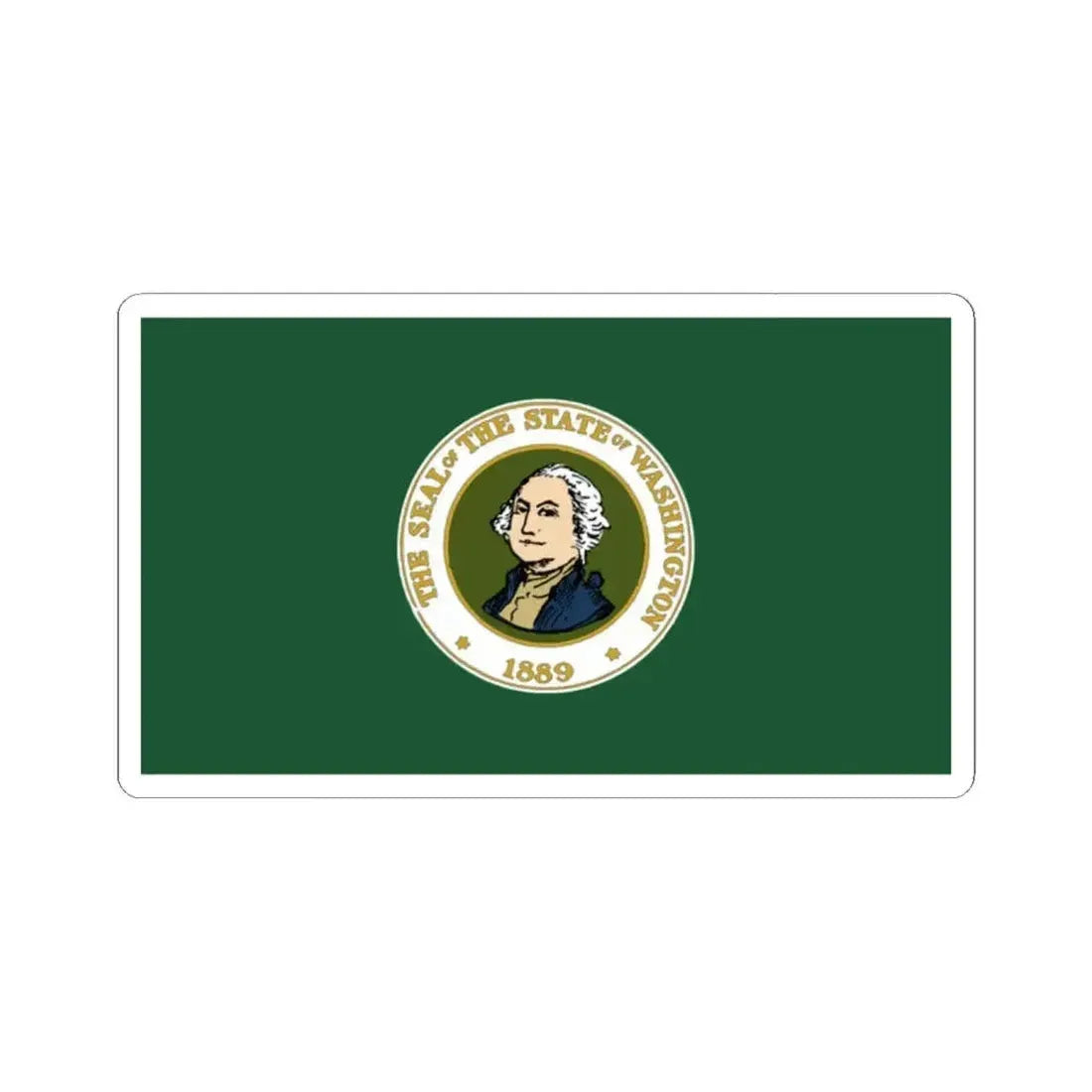 Flag of Washington 1923-1967 (United States) STICKER Vinyl Kiss-Cut Decal 2 Inch White - The Sticker Space