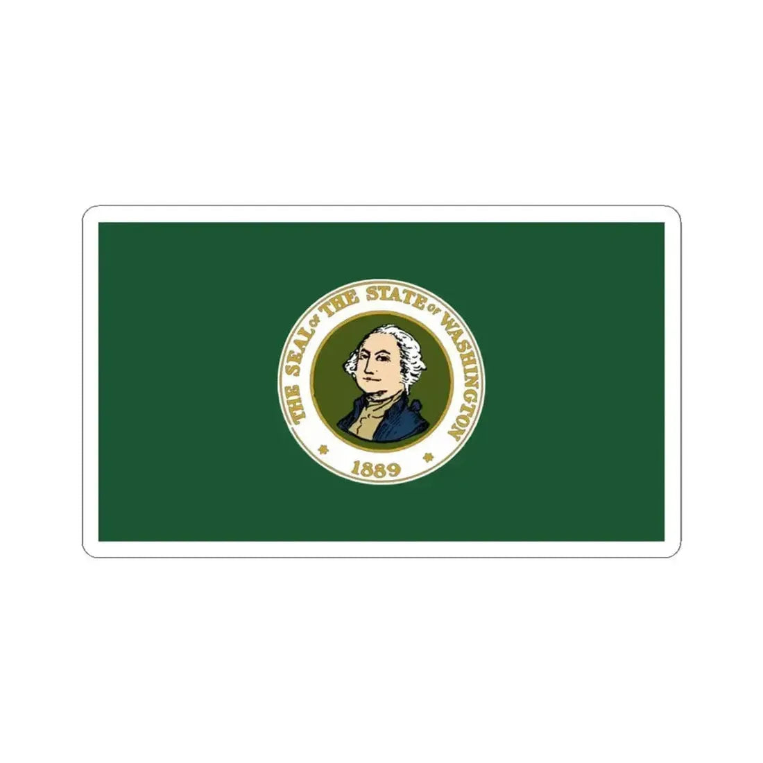 Flag of Washington 1923-1967 (United States) STICKER Vinyl Kiss-Cut Decal 3 Inch White - The Sticker Space