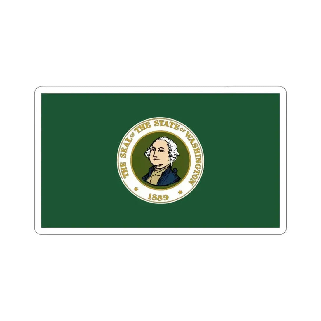 Flag of Washington 1923-1967 (United States) STICKER Vinyl Kiss-Cut Decal 4 Inch White - The Sticker Space