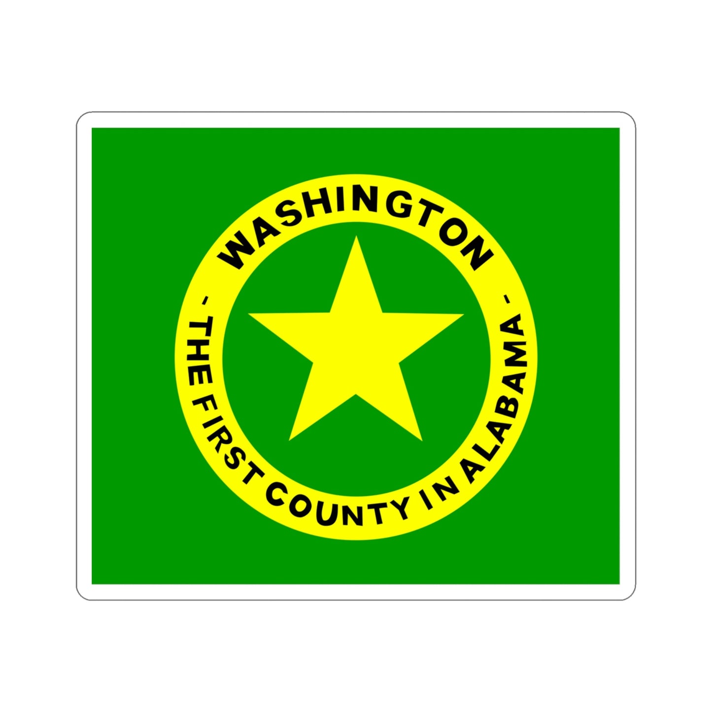 Flag of Washington County Alabama STICKER Vinyl Die-Cut Decal-4 Inch-The Sticker Space