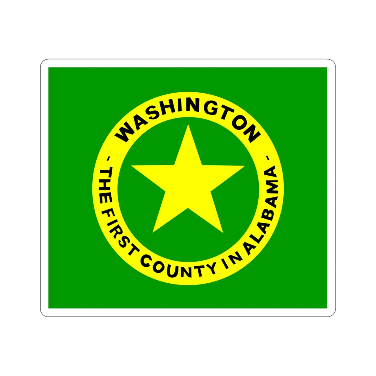 Flag of Washington County Alabama STICKER Vinyl Die-Cut Decal-5 Inch-The Sticker Space