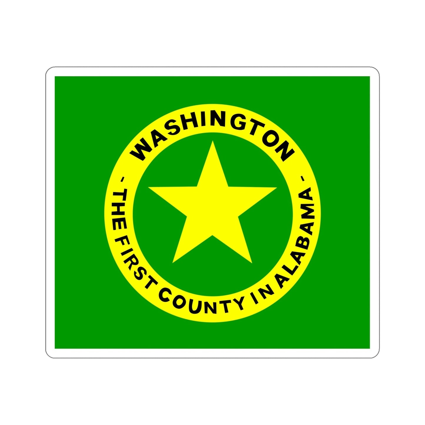 Flag of Washington County Alabama STICKER Vinyl Die-Cut Decal-6 Inch-The Sticker Space