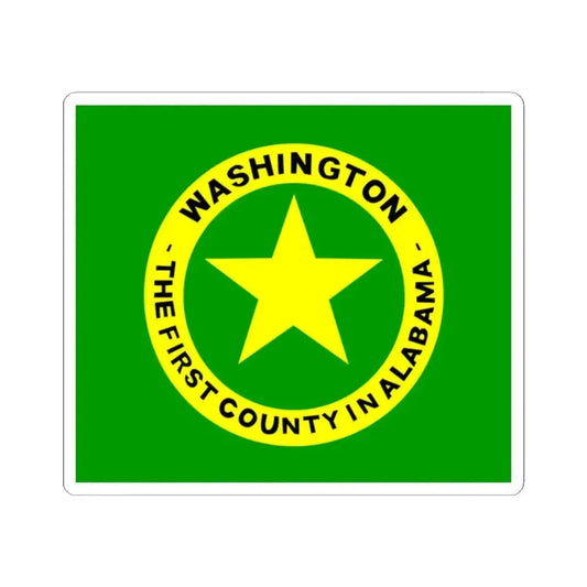 Flag of Washington County Alabama (United States) STICKER Vinyl Kiss-Cut Decal 2 Inch White - The Sticker Space
