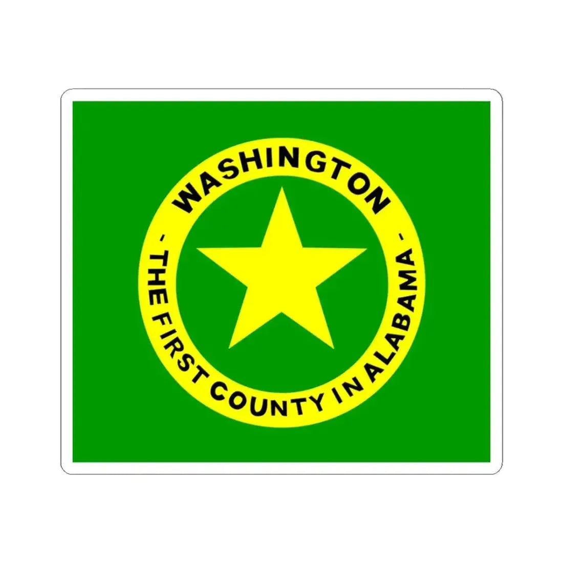 Flag of Washington County Alabama (United States) STICKER Vinyl Kiss-Cut Decal 3 Inch White - The Sticker Space