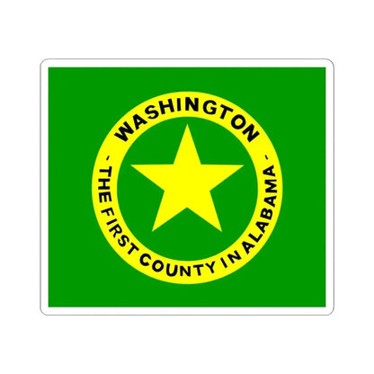 Flag of Washington County Alabama (United States) STICKER Vinyl Kiss-Cut Decal 3 Inch White - The Sticker Space
