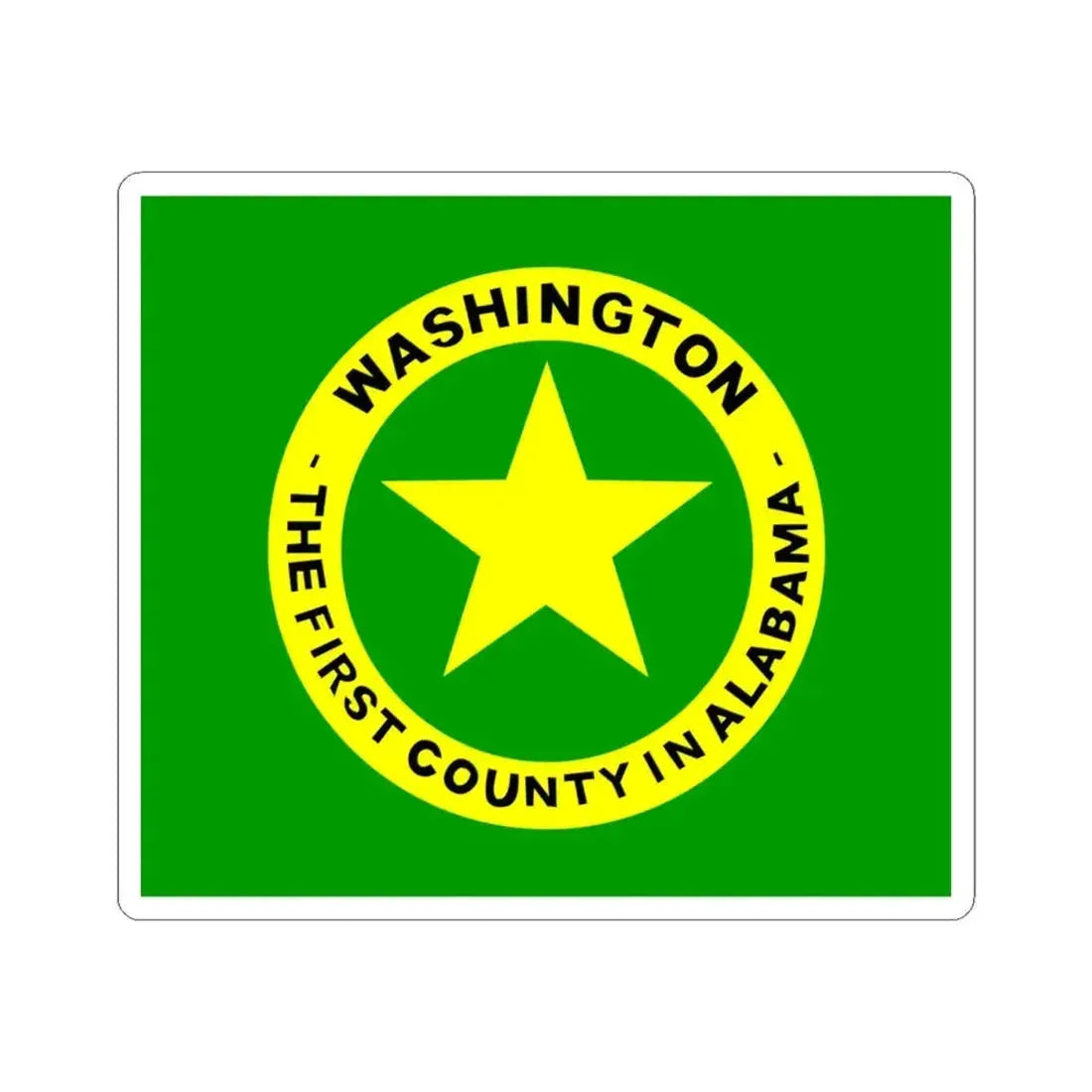 Flag of Washington County Alabama (United States) STICKER Vinyl Kiss-Cut Decal 4 Inch White - The Sticker Space