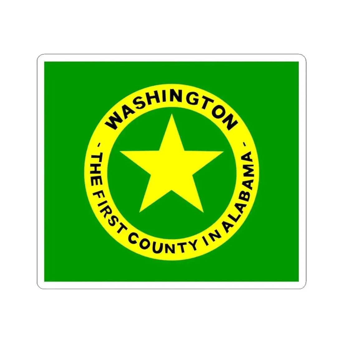 Flag of Washington County Alabama (United States) STICKER Vinyl Kiss-Cut Decal 6 Inch White - The Sticker Space