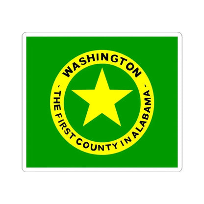 Flag of Washington County Alabama (United States) STICKER Vinyl Kiss-Cut Decal 6 Inch White - The Sticker Space