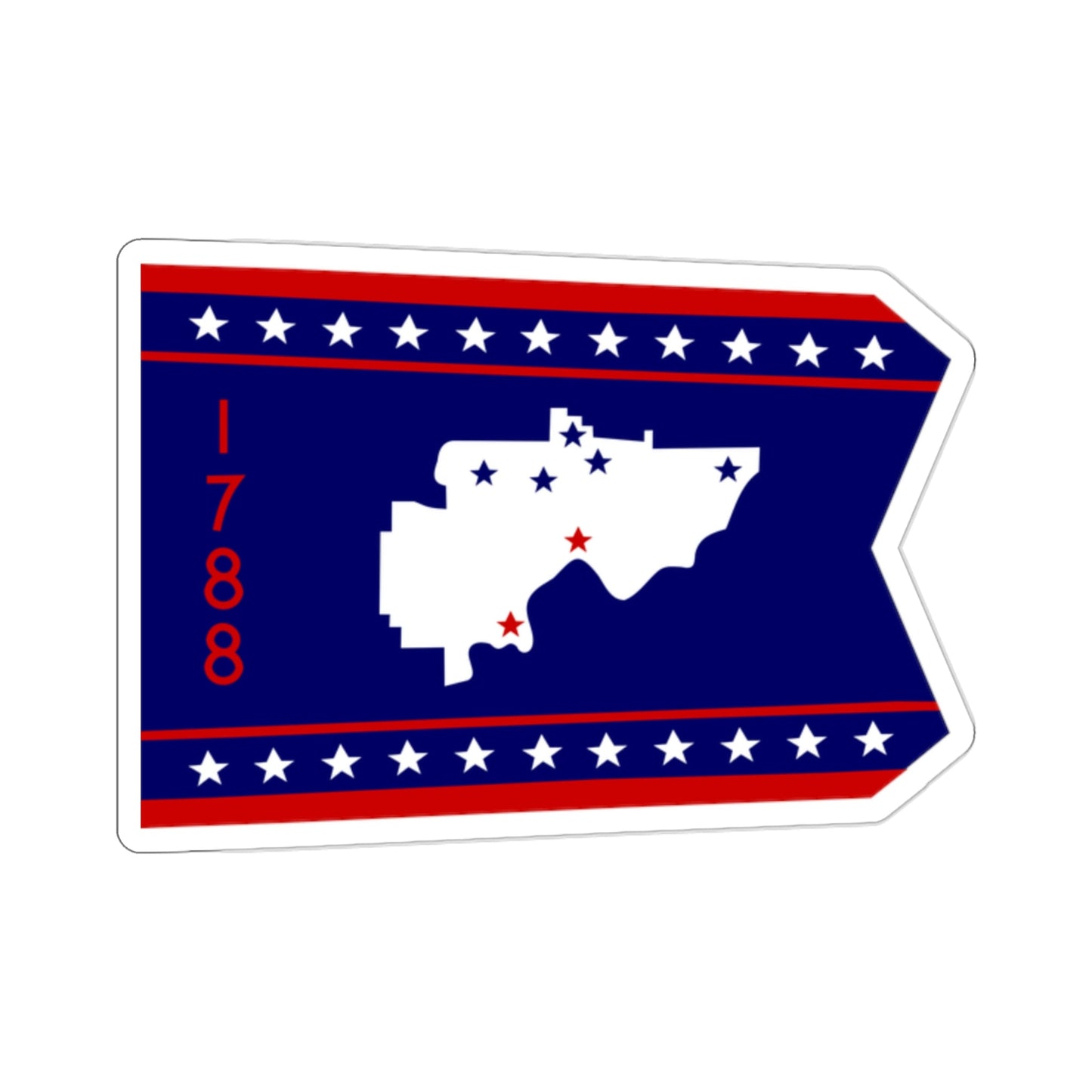 Flag of Washington County Ohio STICKER Vinyl Die-Cut Decal-2 Inch-The Sticker Space