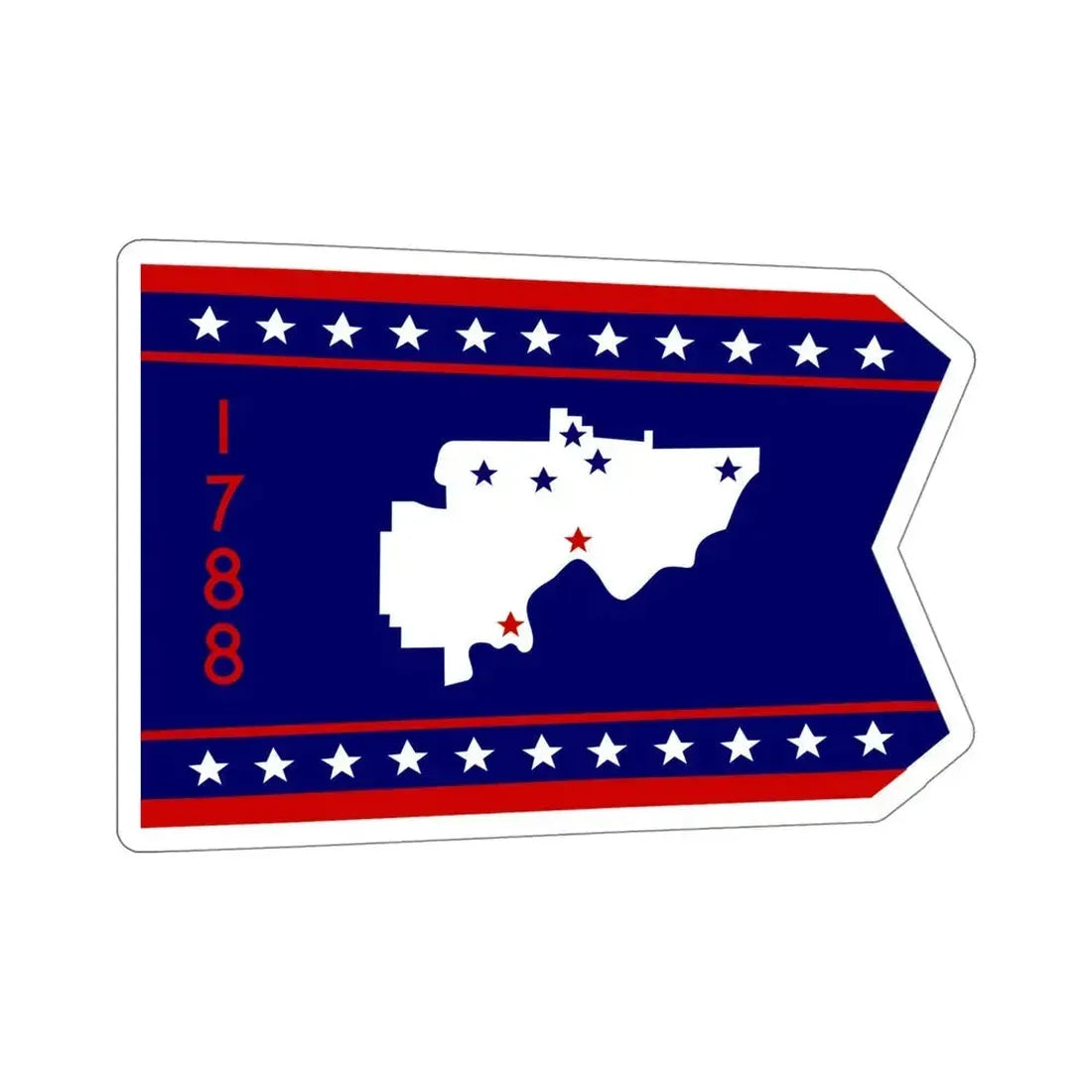 Flag of Washington County Ohio STICKER Vinyl Die-Cut Decal 5 Inch - The Sticker Space