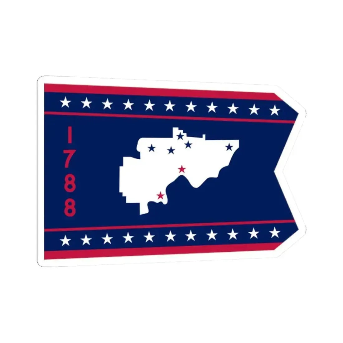 Flag of Washington County Ohio (United States) STICKER Vinyl Kiss-Cut Decal 2 Inch White - The Sticker Space