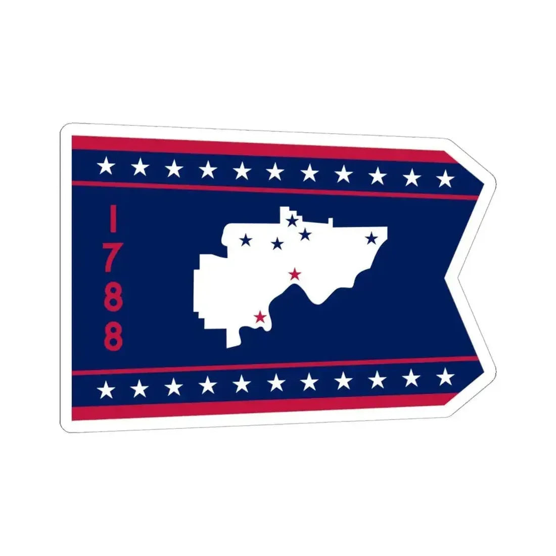 Flag of Washington County Ohio (United States) STICKER Vinyl Kiss-Cut Decal 6 Inch White - The Sticker Space