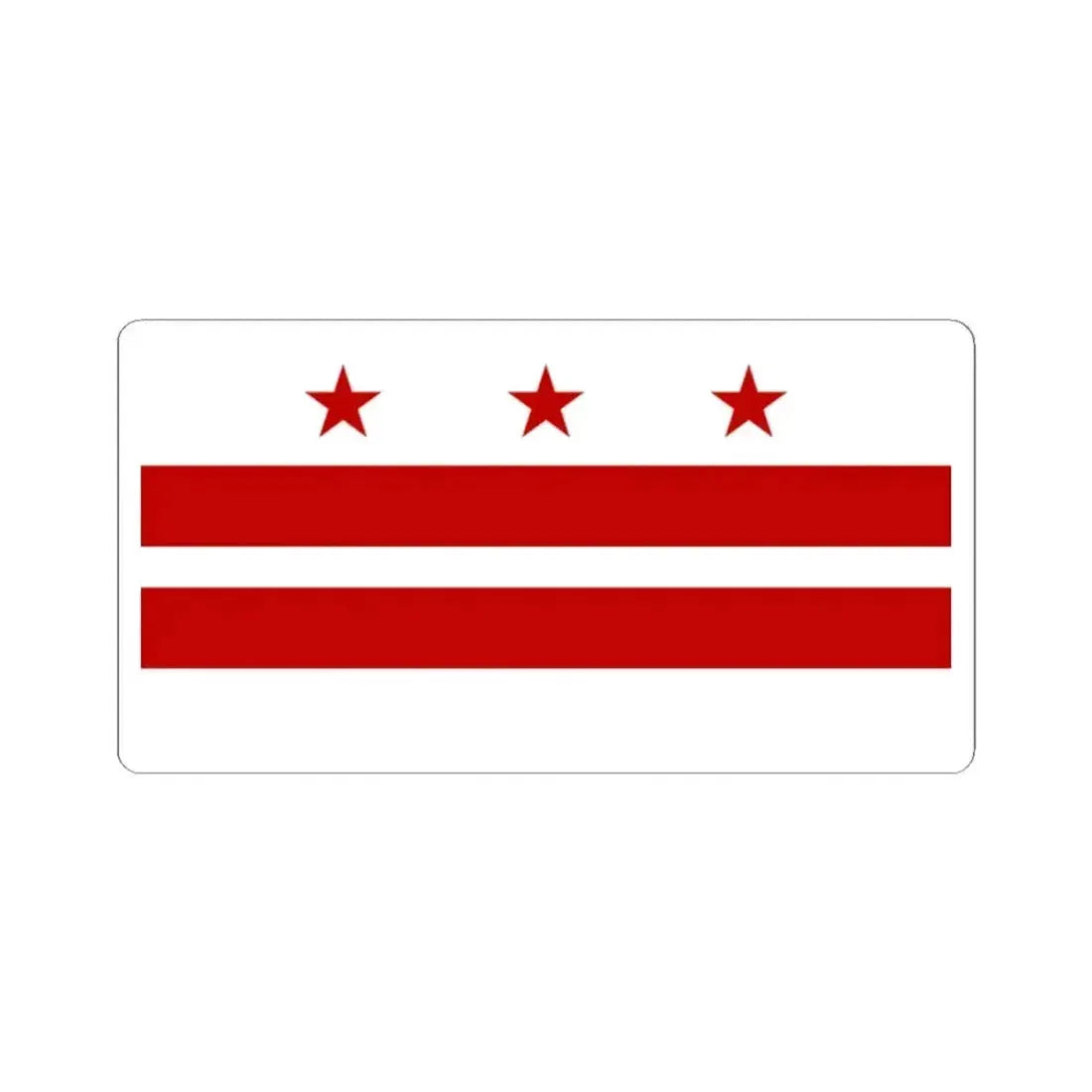 Flag of Washington D.C. 1938 (United States) STICKER Vinyl Kiss-Cut Decal 2 Inch White - The Sticker Space