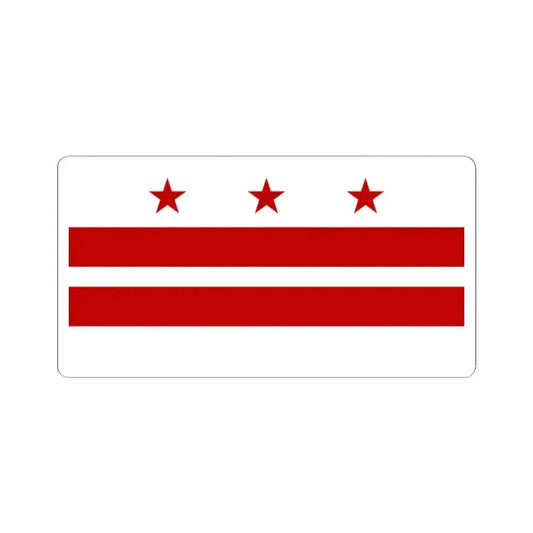 Flag of Washington D.C. 1938 (United States) STICKER Vinyl Kiss-Cut Decal 2 Inch White - The Sticker Space