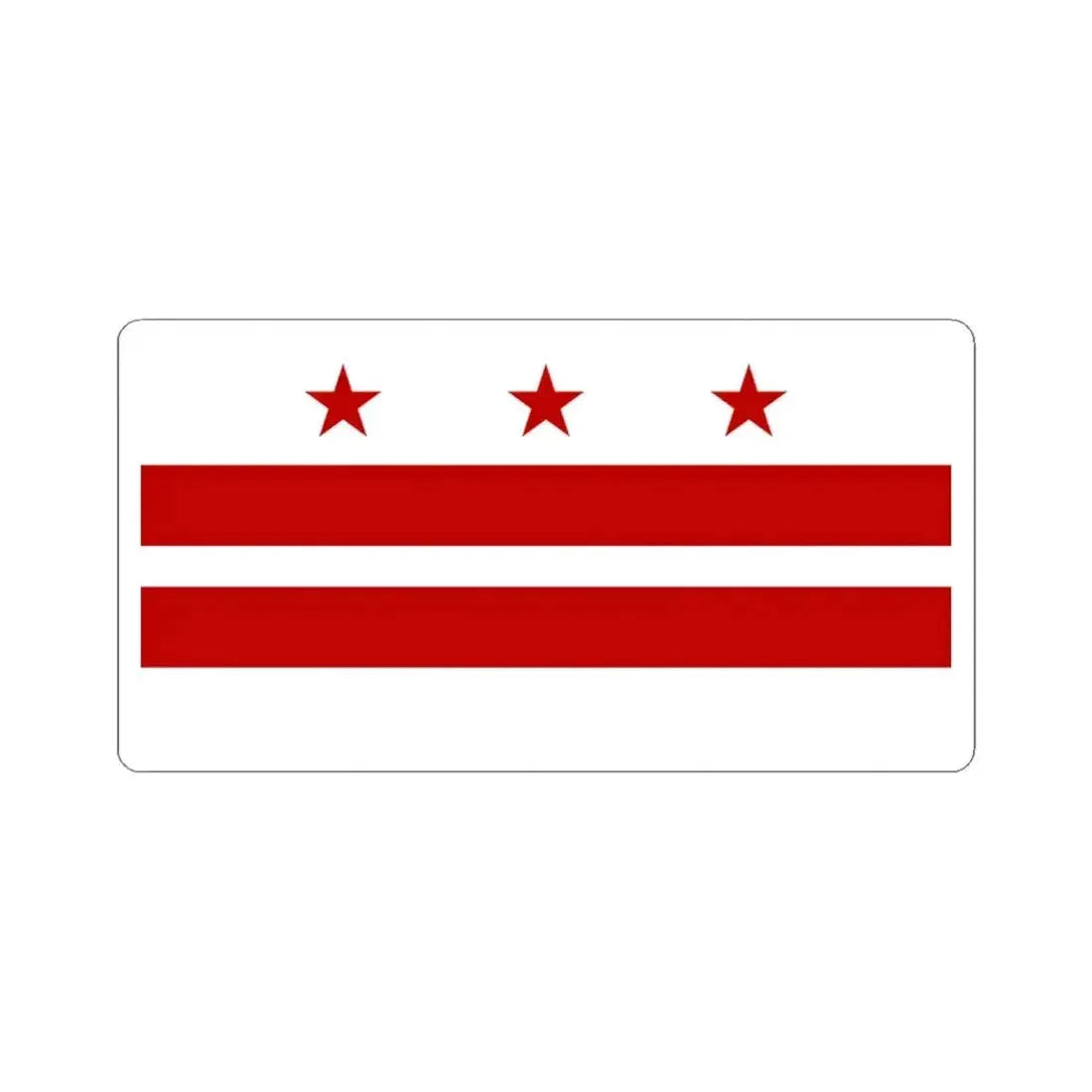 Flag of Washington D.C. 1938 (United States) STICKER Vinyl Kiss-Cut Decal 3 Inch White - The Sticker Space