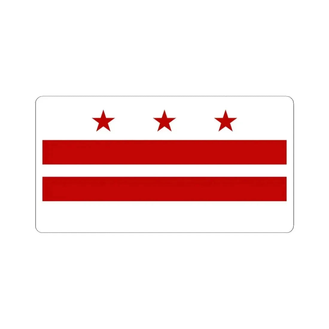 Flag of Washington D.C. 1938 (United States) STICKER Vinyl Kiss-Cut Decal 4 Inch White - The Sticker Space