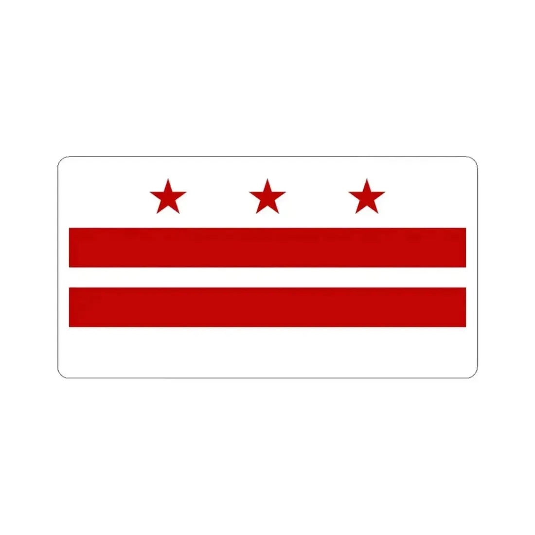 Flag of Washington D.C. 1938 (United States) STICKER Vinyl Kiss-Cut Decal 6 Inch White - The Sticker Space