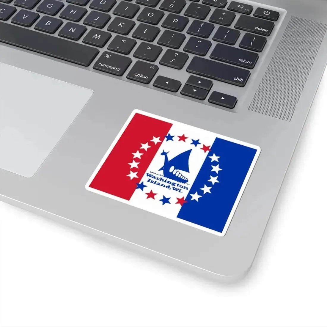 Flag of Washington Island Wisconsin (United States) STICKER Vinyl Kiss-Cut Decal - The Sticker Space