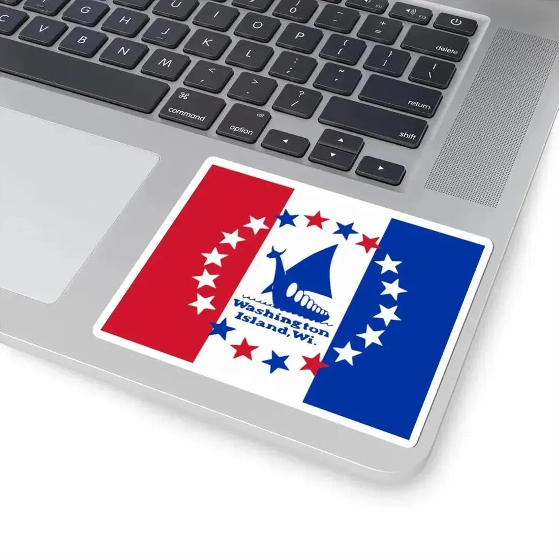 Flag of Washington Island Wisconsin (United States) STICKER Vinyl Kiss-Cut Decal - The Sticker Space