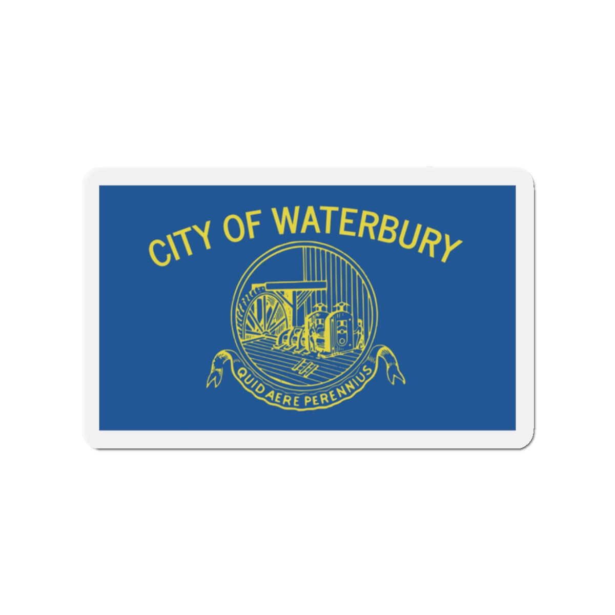 Flag of Waterbury Connecticut - Die-Cut Magnet-2" x 2"-The Sticker Space