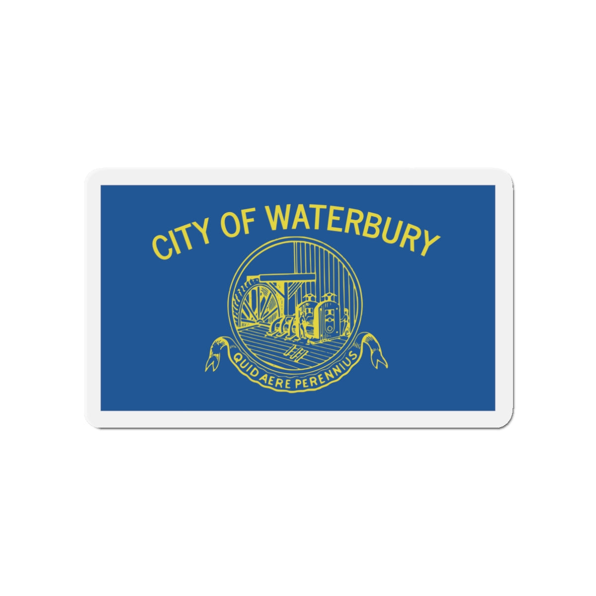 Flag of Waterbury Connecticut - Die-Cut Magnet-3" x 3"-The Sticker Space