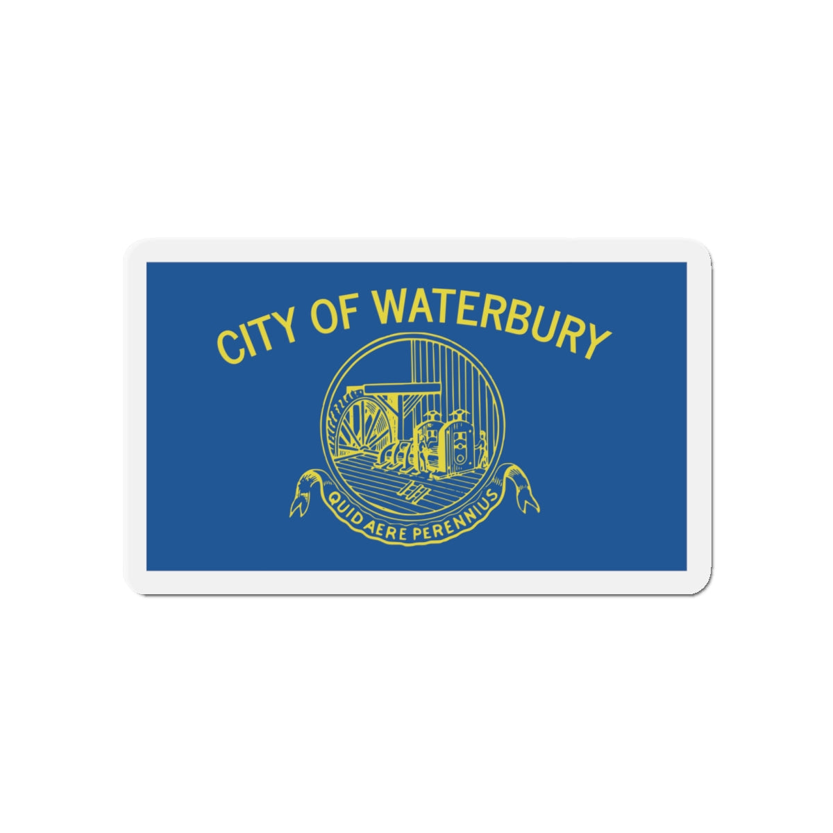 Flag of Waterbury Connecticut - Die-Cut Magnet-4" x 4"-The Sticker Space