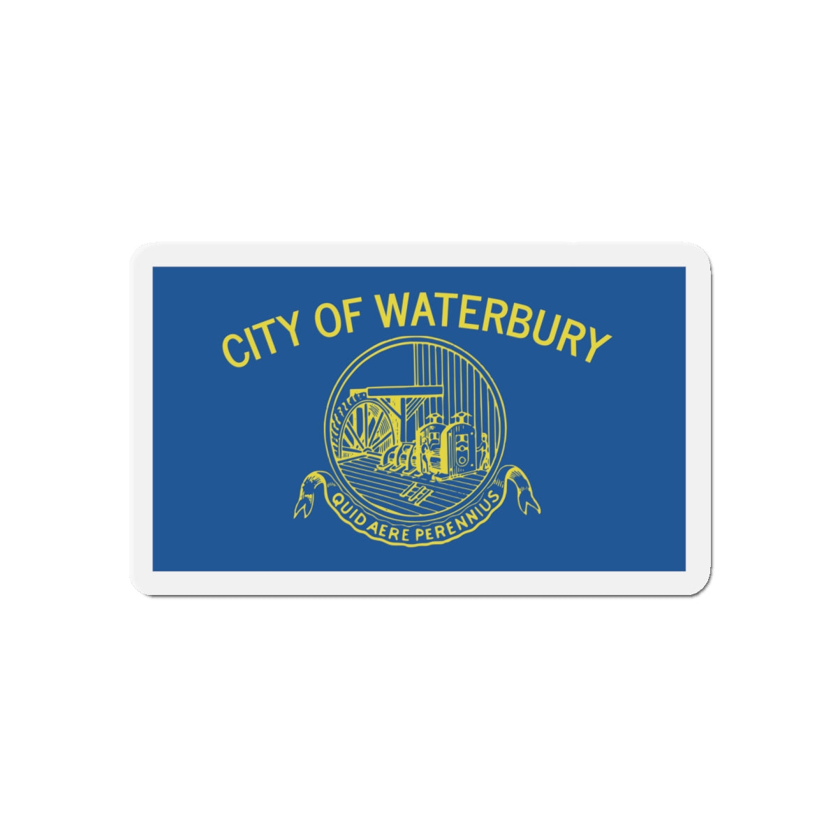 Flag of Waterbury Connecticut - Die-Cut Magnet-5" x 5"-The Sticker Space