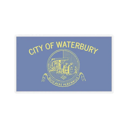 Flag of Waterbury, Connecticut - STICKER Vinyl Kiss-Cut Decal 4 Inch Transparent - The Sticker Space