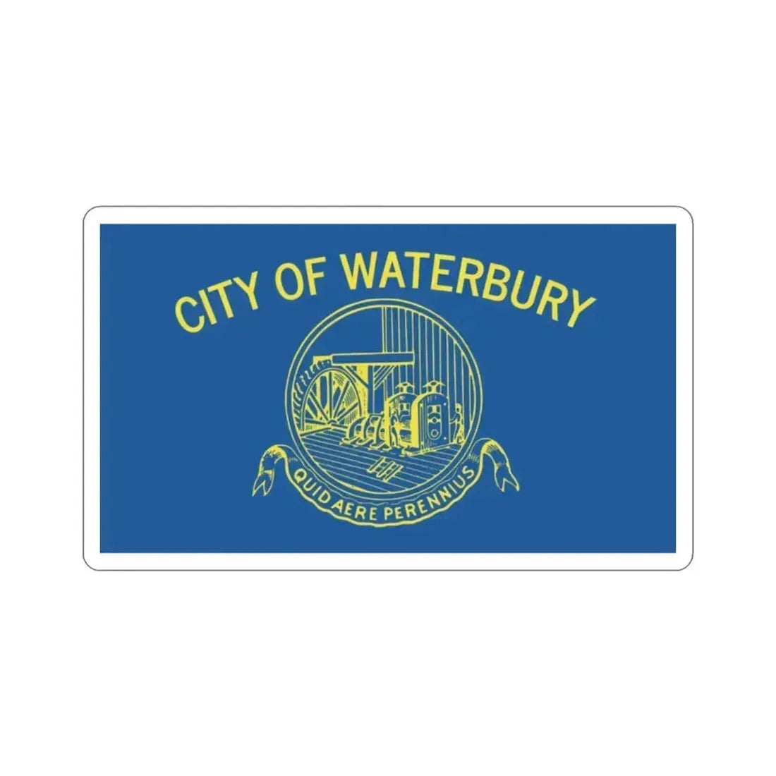 Flag of Waterbury Connecticut USA STICKER Vinyl Die-Cut Decal 2 Inch - The Sticker Space