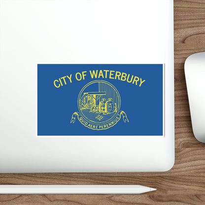 Flag of Waterbury Connecticut USA STICKER Vinyl Die-Cut Decal-The Sticker Space