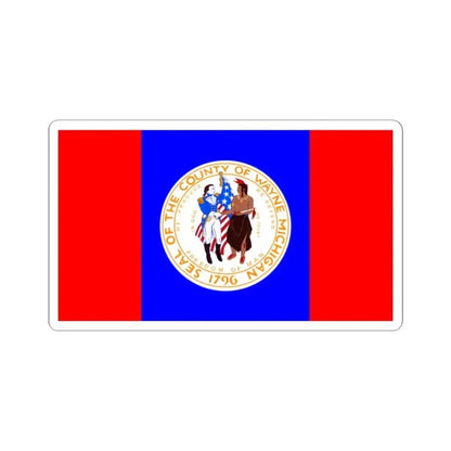 Flag of Wayne County Michigan (United States) STICKER Vinyl Kiss-Cut Decal 2 Inch White - The Sticker Space